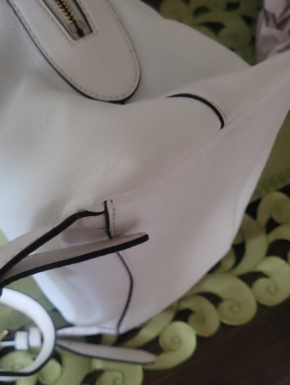 Michael Kors White Pebble Leather Backpack Purse - Picture 9 of 10